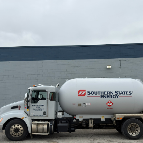 A propane delivery truck with 